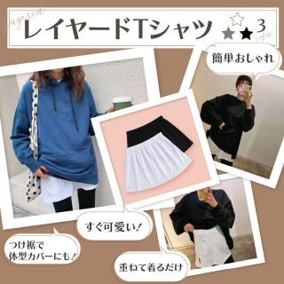 白 付け裾 つけ裾 重ね着風 体型カバー スリット 春 夏 レディース 可愛い(その他)