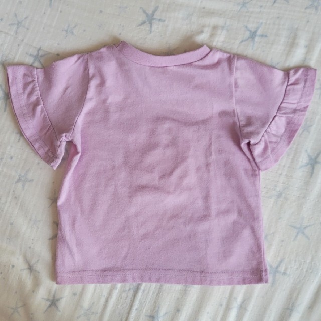 半袖トップス　90センチ　パープル キッズ/ベビー/マタニティのキッズ服女の子用(90cm~)(Tシャツ/カットソー)の商品写真