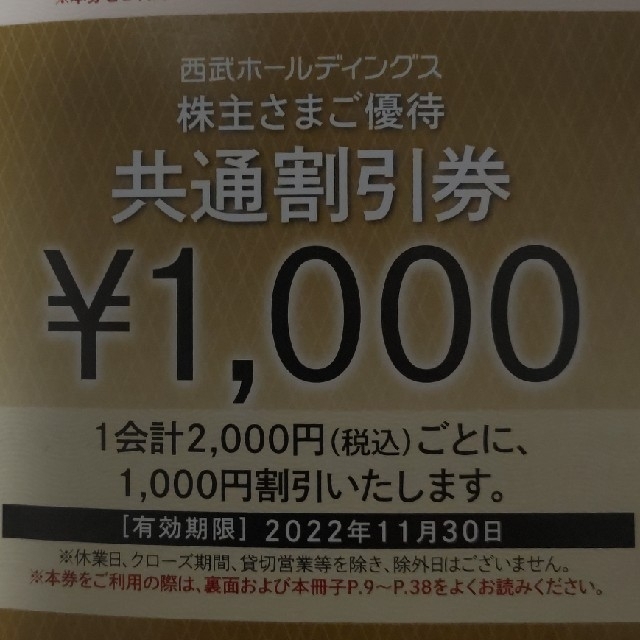 西武ホールディングス 株主優待共通割引券 20枚