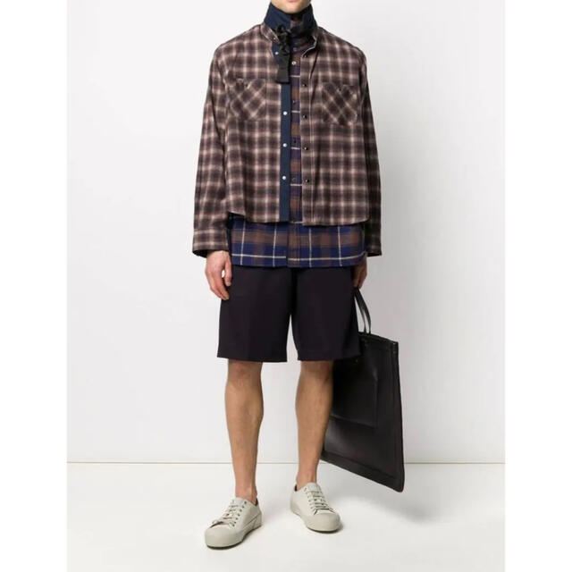 sacai(サカイ)のsacai レイヤードチェックシャツ　完売品　定価83600円　2020ss メンズのトップス(シャツ)の商品写真