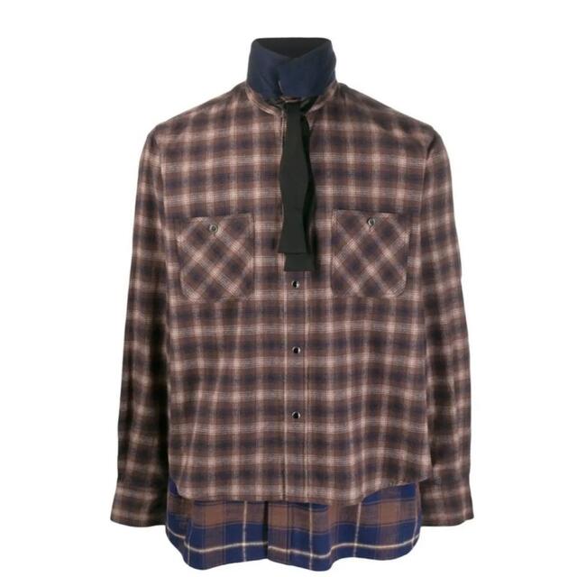 sacai - sacai レイヤードチェックシャツ 完売品 定価83600円 sacai - sacai レイヤードチェックシャツ 完売品 定価83600円
