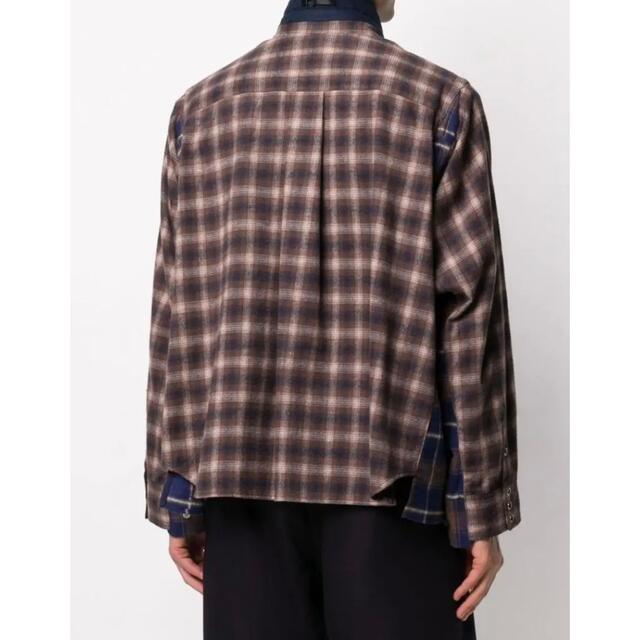 sacai - sacai レイヤードチェックシャツ 完売品 定価83600円 sacai - sacai レイヤードチェックシャツ 完売品 定価83600円