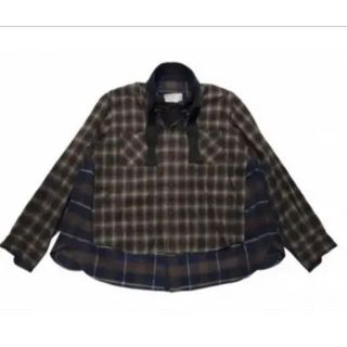 サカイ(sacai)のsacai レイヤードチェックシャツ　完売品　定価83600円　2020ss(シャツ)