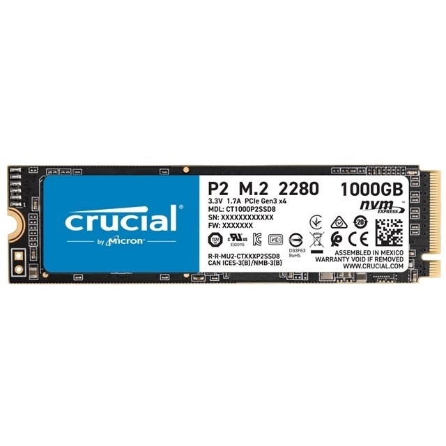 PC/タブレット1TB 内蔵型SSD Crucial クルーシャル　P2 PCIe M.2