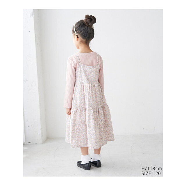 Rope' Picnic(ロペピクニック)の【ブルー（44）】【KIDS】小花ティアードキャミワンピース キッズ/ベビー/マタニティのキッズ服女の子用(90cm~)(ワンピース)の商品写真