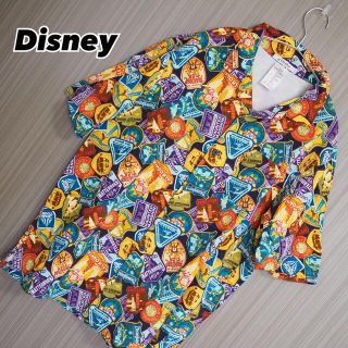 【希少　総柄】ディズニー Disney US アロハシャツ (Tシャツ/カットソー(半袖/袖なし))