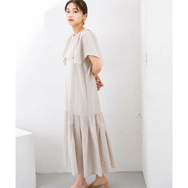 【BEIGE st】『UR TECH Smart Linen Touch』セーラーカラーロングワンピース 6