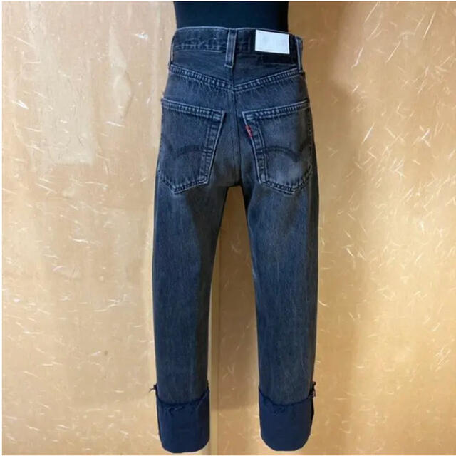 REDONE LEVIS HIGH RISE STRAIGHT CUFFED 黒