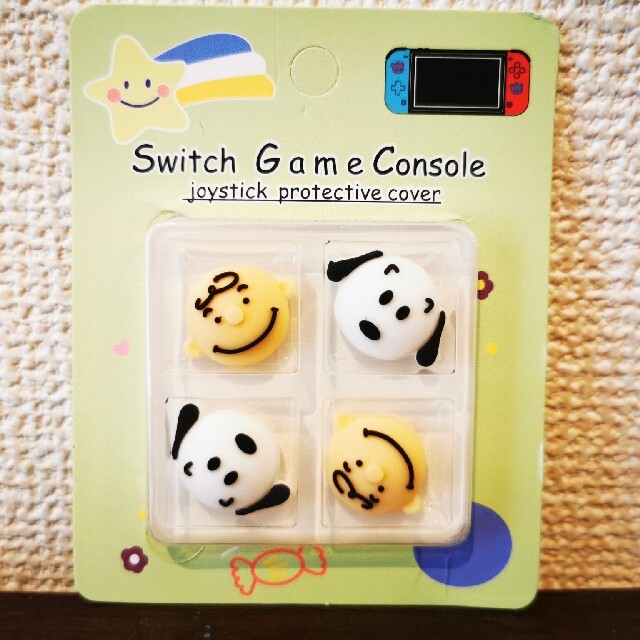 Switch　スティックカバー　4個セット　スヌーピー　ブラウン エンタメ/ホビーのゲームソフト/ゲーム機本体(その他)の商品写真