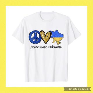 新品 送料込み LOVE＆PEACE ウクライナ プリント Tシャツ(Tシャツ/カットソー(半袖/袖なし))