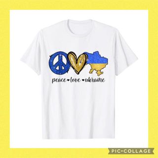 新品 送料込み LOVE＆PEACE ウクライナ プリント Tシャツ(Tシャツ/カットソー(半袖/袖なし))