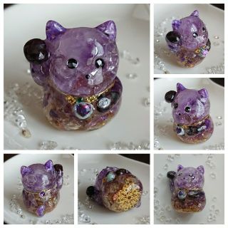 専用です。招き猫ちゃん(ФωФ)✨オルゴナイト(インテリア雑貨)