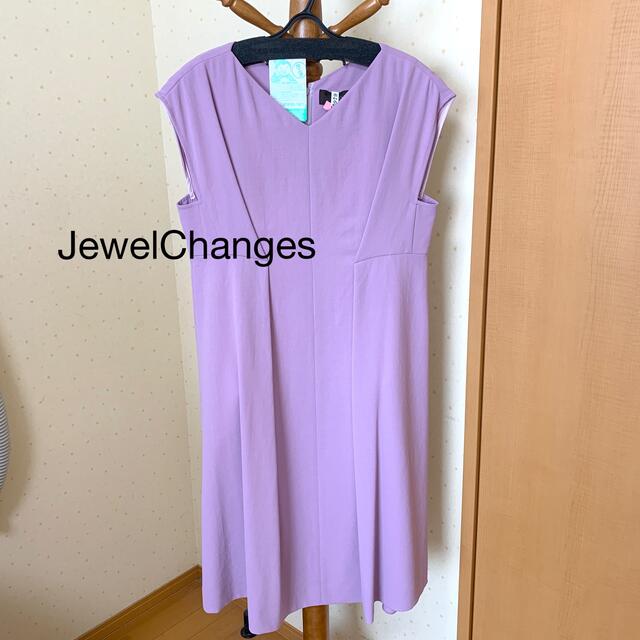 Jewel Changes(ジュエルチェンジズ)の※お値下げ JewelChanges 膝丈ワンピース ピンクパープル 38(M) レディースのワンピース(ひざ丈ワンピース)の商品写真