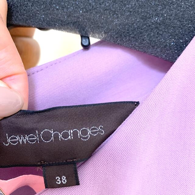 Jewel Changes(ジュエルチェンジズ)の※お値下げ JewelChanges 膝丈ワンピース ピンクパープル 38(M) レディースのワンピース(ひざ丈ワンピース)の商品写真