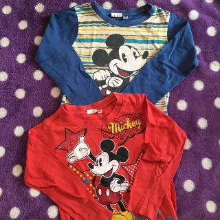 ディズニー(Disney)の6才　ロンT ミッキー  ディズニー　2枚セット(Tシャツ/カットソー)