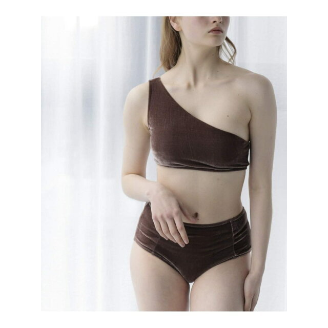 URBAN RESEARCH(アーバンリサーチ)の【BROWN】【S】Swim URBAN RESEARCH スイム ベロアワンショルダーブラ レディースの水着/浴衣(水着)の商品写真