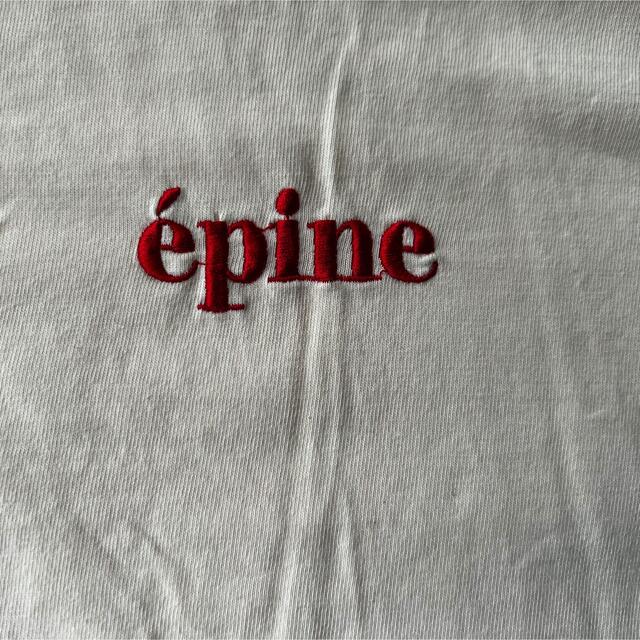 épine(エピヌ)のepine embroidery tee cream×red tシャツ レディースのトップス(Tシャツ(半袖/袖なし))の商品写真