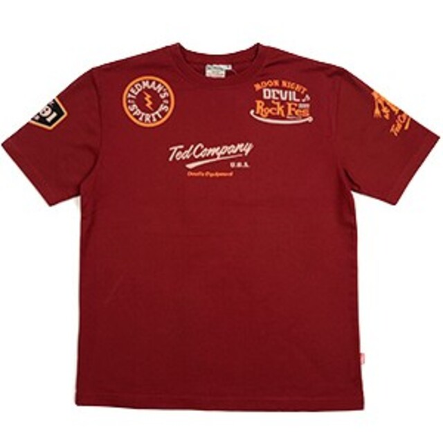TEDMAN(テッドマン)のテッドマン/Tシャツ/ワイン/TDSS-551/エフ商会/カミナリモータース メンズのトップス(Tシャツ/カットソー(半袖/袖なし))の商品写真