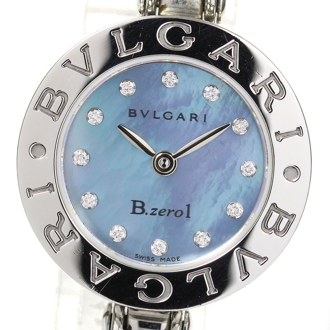 ブルガリBVLGARIモデル名☆良品★内箱付き【BVLGARI】ブルガリ B-zero1 12Pダイヤ バングル Sサイズ BZ22S クォーツ レディース【ev15】