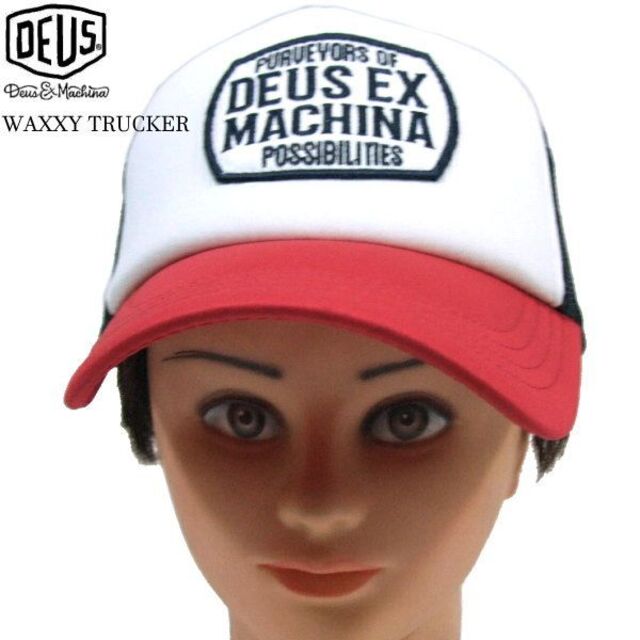 Deus ex Machina(デウスエクスマキナ)の新品正規品 デウス DEUS EX MACHINA 総刺繍ワッペン CAP 赤紺 メンズの帽子(キャップ)の商品写真