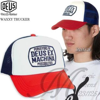 デウスエクスマキナ(Deus ex Machina)の新品正規品 デウス DEUS EX MACHINA 総刺繍ワッペン CAP 赤紺(キャップ)