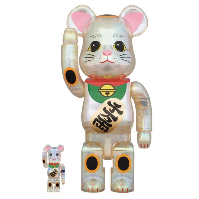 BE@RBRICK 招き猫 透明メッキ 100％ & 400％ - その他