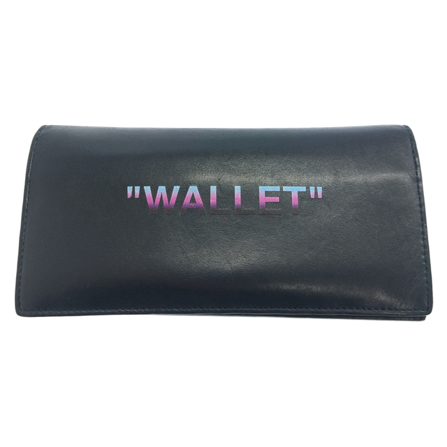 OFF-WHITE(オフホワイト)のOFF-WHITE オフホワイト Quote Yen Wallet フロントロゴプリント レザーウォレット 長財布 ブラック メンズのファッション小物(長財布)の商品写真