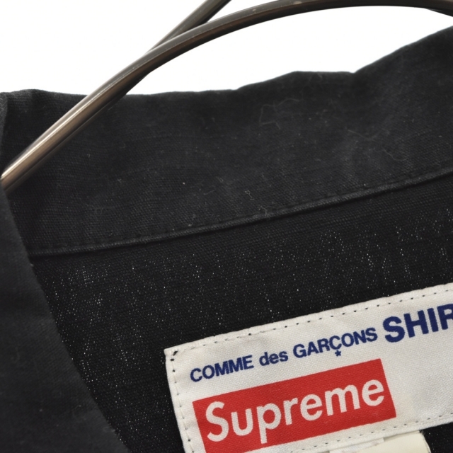 Supreme(シュプリーム)のSUPREME シュプリーム 15AW Work Jacket コムデギャルソンシャツ チェック 切替 ジップアップ ワークジャケット ブラック/ブルー メンズのジャケット/アウター(その他)の商品写真