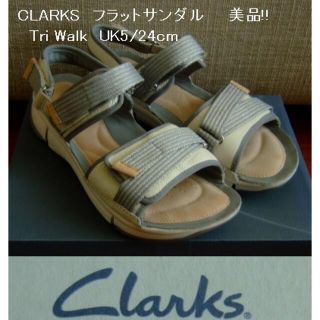 クラークス(Clarks)のCLARKS/クラークスのサンダル･Tri Walk･牛革･白･UK5/24cm(サンダル)