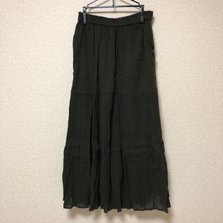 ユニクロ(UNIQLO)のユニクロ　ティアードロングスカート　丈短め　サイズM(ロングスカート)