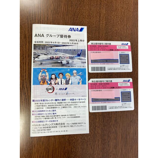 ANA(全日本空輸)(エーエヌエー(ゼンニッポンクウユ))のANA 株主優待搭乗券2枚+グループ優待券 チケットの優待券/割引券(その他)の商品写真