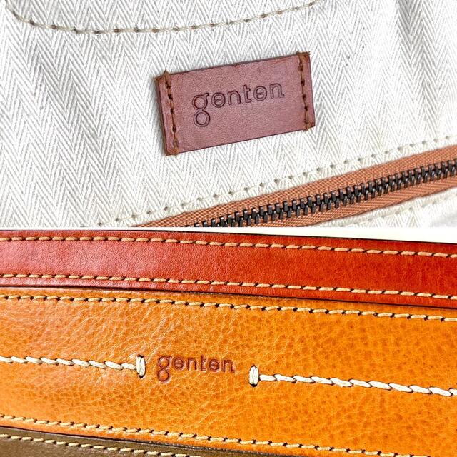 genten(ゲンテン)のgenten ハンドバッグ　トートバック　リングハンドル　キャンバス　レザー レディースのバッグ(トートバッグ)の商品写真