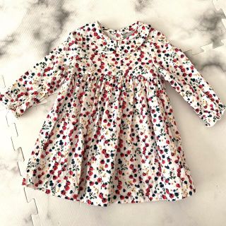 プチバトー(PETIT BATEAU)の未使用に近い　プチバトー　花柄　ワンピース　12m 74cm(ワンピース)