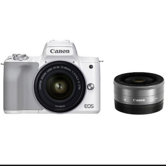 C - EOS Kiss M2 ダブルレンズキット ホワイトの通販 by ノブコフ