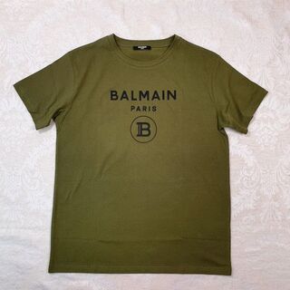 バルマン(BALMAIN)の【新品・未使用】BALMAIN KIDS ロゴ Tシャツ カーキ　14Y(Tシャツ/カットソー)