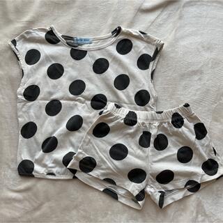 ユニクロ(UNIQLO)の韓国子供服　ドット柄セットアップ⭐︎100cm(Tシャツ/カットソー)