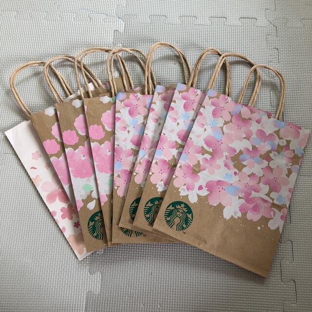 Starbucks Coffee(スターバックスコーヒー)のスタバショップ袋　桜柄　8枚 レディースのバッグ(ショップ袋)の商品写真