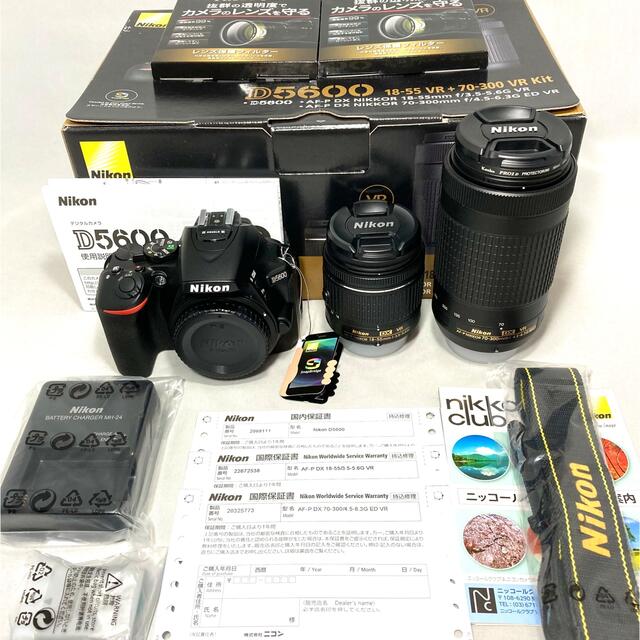 おすすめネット Nikon ニコンD5600ダブルズームキット629ショット美品