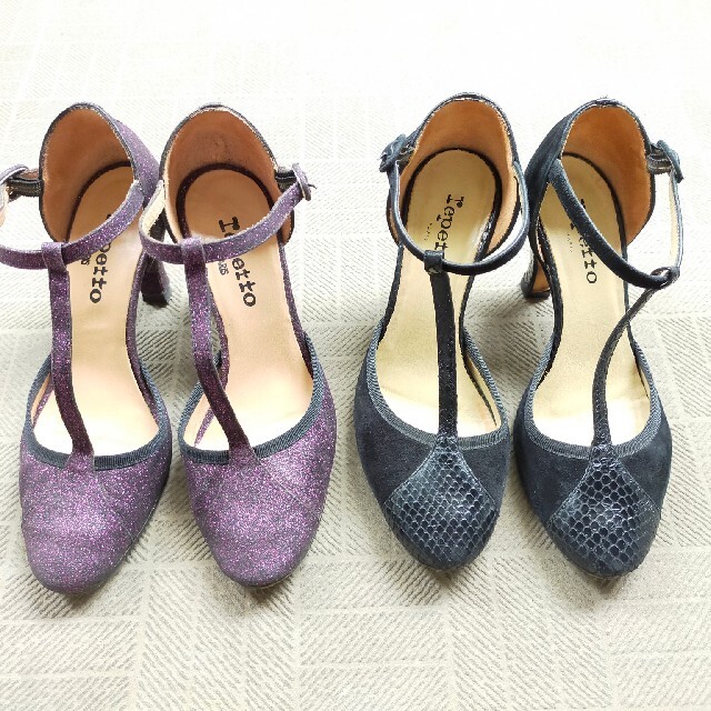 repetto(レペット)のrepetto レペット Tストラップ ラメ パープル 紫 レディースの靴/シューズ(ハイヒール/パンプス)の商品写真