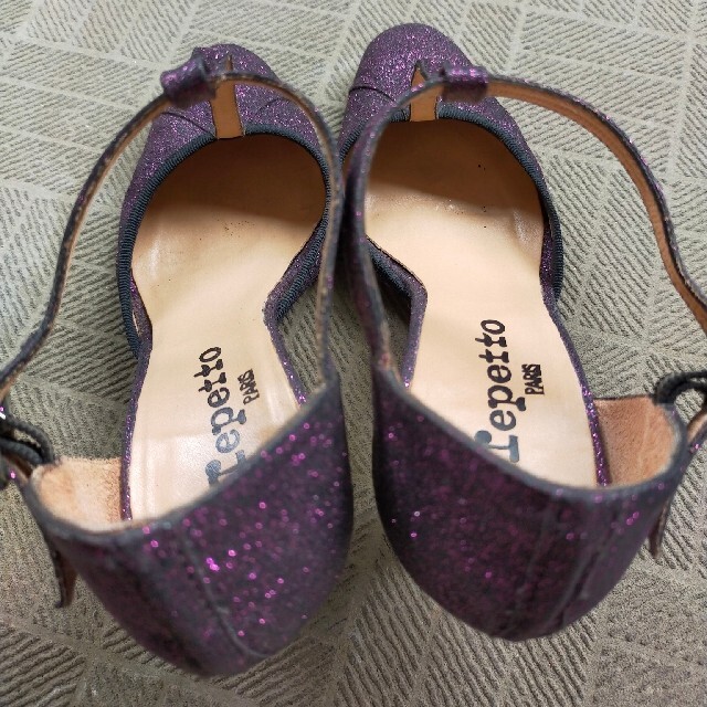 repetto(レペット)のrepetto レペット Tストラップ ラメ パープル 紫 レディースの靴/シューズ(ハイヒール/パンプス)の商品写真