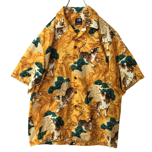【US輸入】BUZZ コットン100% アロハ 虎柄 和柄 柄シャツ 総柄 メンズのトップス(シャツ)の商品写真