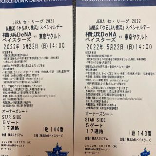 ヨコハマディーエヌエーベイスターズ(横浜DeNAベイスターズ)の横浜対ヤクルト5.22（日）ハマスタ(野球)