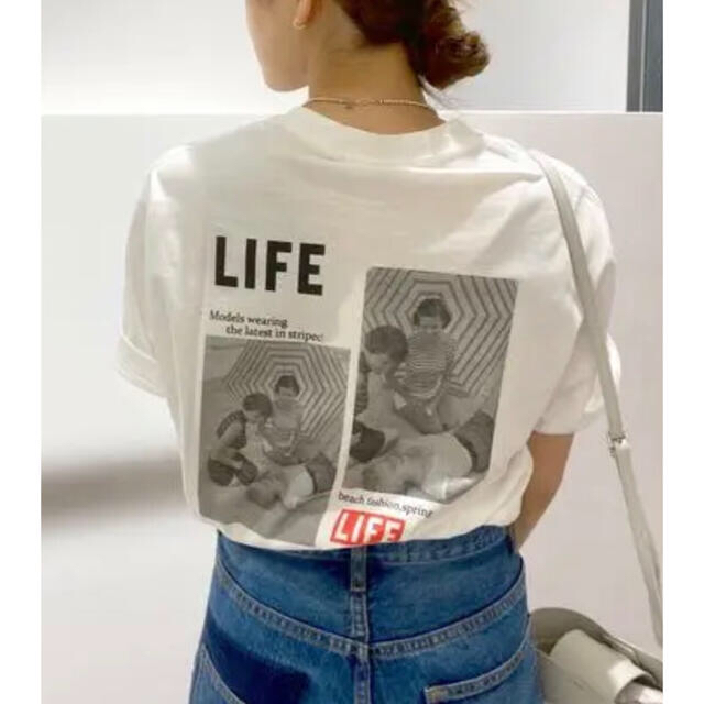 【新品】SHENERY シーナリー LIFE フォトTシャツ tee ホワイト レディースのトップス(Tシャツ(半袖/袖なし))の商品写真