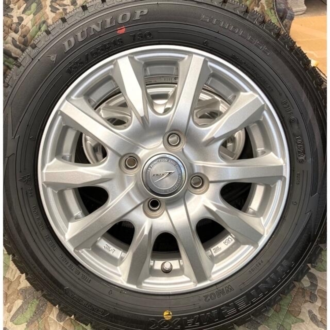 ⑤155/65R13 新品冬用タイヤ4本とホイールとナット付き 4