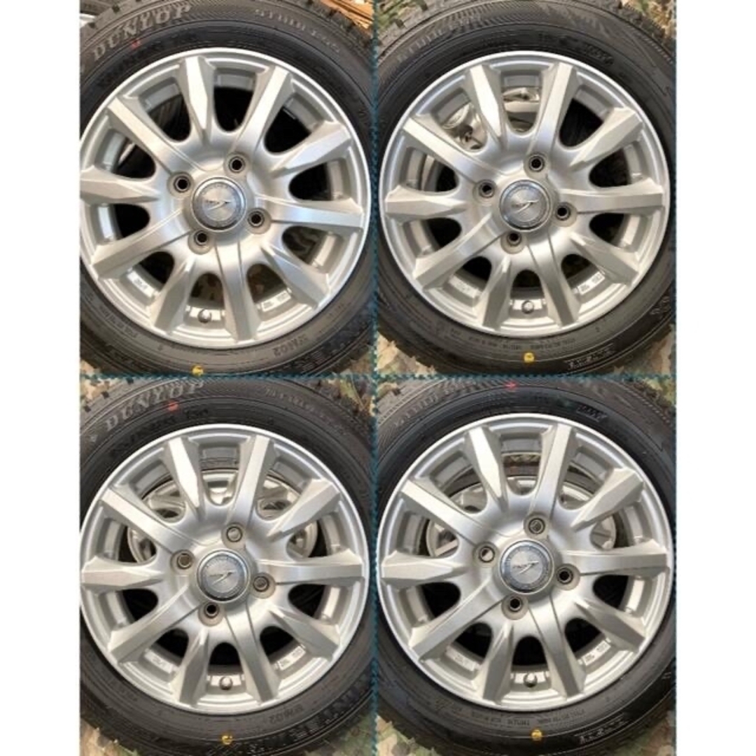 ⑤155/65R13 新品冬用タイヤ4本とホイールとナット付き 7