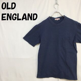 オールドイングランド(OLD ENGLAND)のオールドイングランド 半袖Tシャツ クルーネック コットン  ブルー サイズ38(Tシャツ/カットソー(半袖/袖なし))