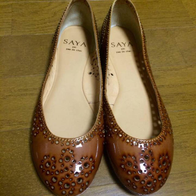 SAYA サヤ】!新品!本革 パンプス フラットシューズ エナメル バレエ