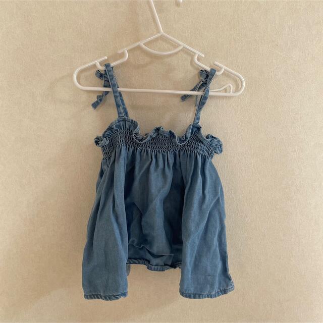 ZARA KIDS(ザラキッズ)の【ZARA BABY】デニム フリル トップス 9m〜12m キッズ/ベビー/マタニティのベビー服(~85cm)(シャツ/カットソー)の商品写真