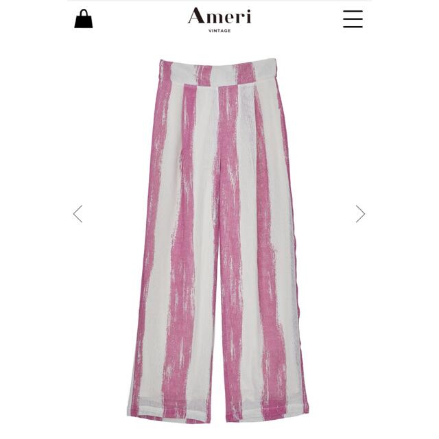 Ameri VINTAGE(アメリヴィンテージ)の新品PAINT STRIPE RELAX PANTS クラネ、ハイク、アローズ レディースのパンツ(カジュアルパンツ)の商品写真