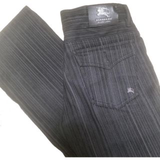 バーバリーブラックレーベル(BURBERRY BLACK LABEL)の美品　Burberry Black label ストライプ　ロングパンツ(デニム/ジーンズ)